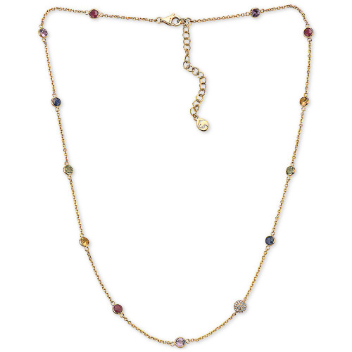 EFFY® Multi-Sapphire (3-5/8ct. t.w.), Ruby (1-1/5 ct. t.w.) & Diamond (1/10 ct. t.w.) 18" Statement Necklace in 14k Gold