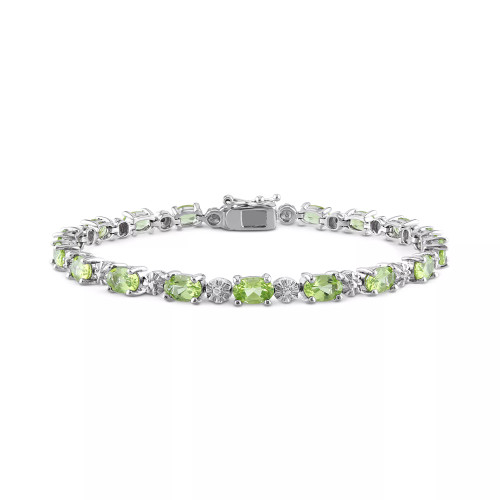 Garnet (9-7/8 ct. t.w.) & Diamond Accent Link Bracelet in Sterling Silver (Also in Peridot)