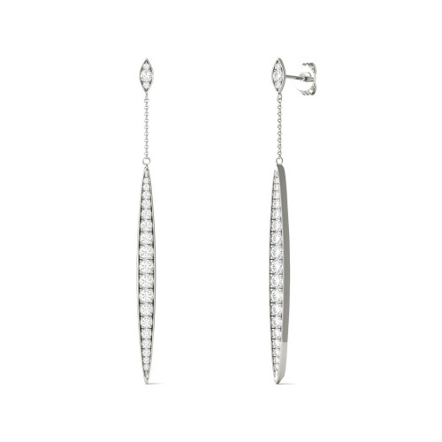 Moissanite Drop Earrings 1 ct. t.w. Diamond Equivalent in 14k White Gold