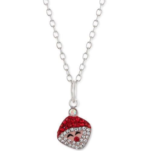 Crystal Santa Claus 18" Pendant Necklace in Sterling Silver, Created for Macy's