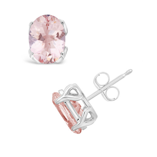 Morganite (2-1/3 ct. t.w.) Stud Earrings in 14K White Gold