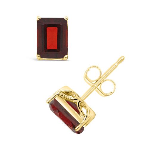 Garnet (3-7/8 ct. t.w.) Stud Earrings in 14K Yellow Gold