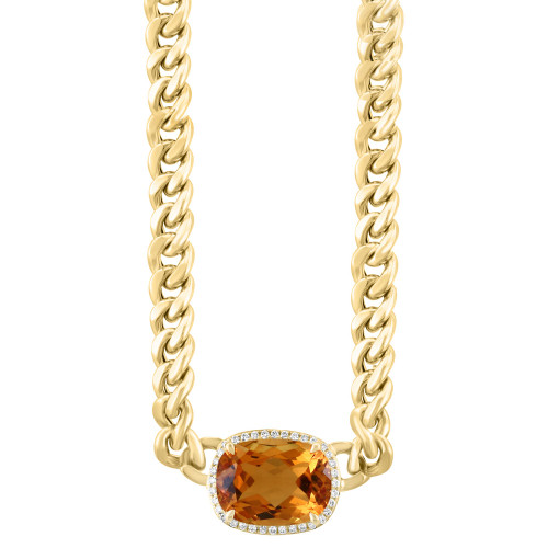EFFY® Citrine (12-1/3 ct. t.w.) & Diamond (1/4 ct. t.w.) 17" Pendant Necklace in 14k Gold