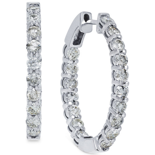 Diamond Hoop Earrings in 14k White Gold (4 ct. t.w.)