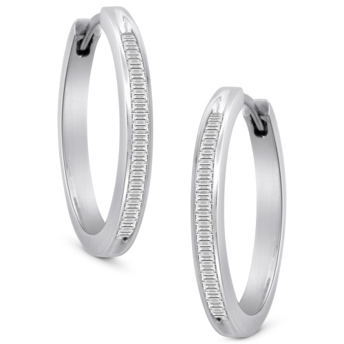 Diamond Hoop Earrings in Sterling Silver (1/2 ct. t.w.)