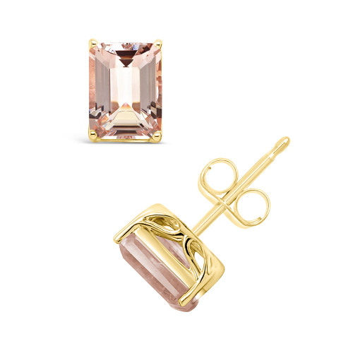 Morganite (2-3/4 ct. t.w.) Stud Earrings in 14K Yellow Gold