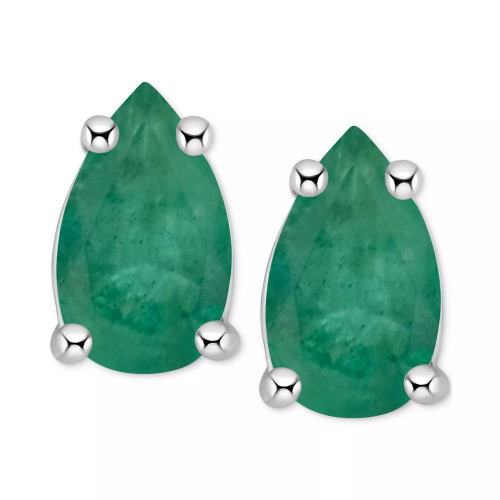 Tanzanite Pear-Shape Stud Earrings (3/8 ct. t.w.) in 14k White Gold (Also in Emerald, Ruby & Sapphire)