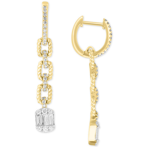 Diamond (6/8 ct. t.w.) Drop Earrings in 14k Yellow Gold