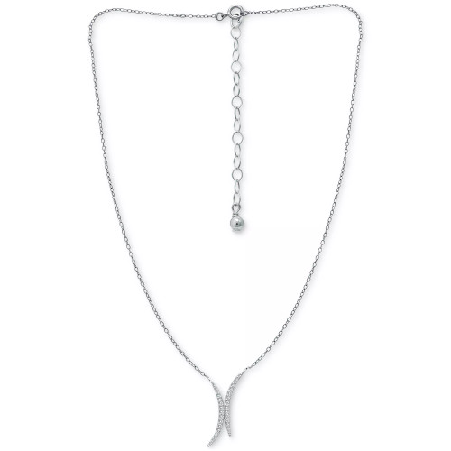 Cubic Zirconia Double Curve 16" Statement Necklace, Created for Macy's