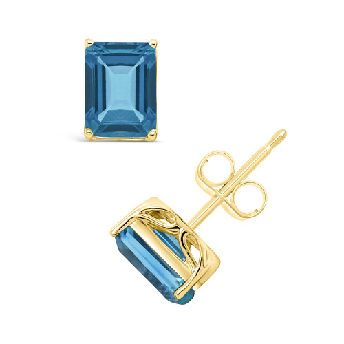 London Topaz (4 ct. t.w.) Stud Earrings in 14K Yellow Gold