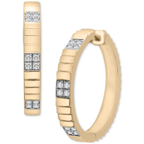 Diamond Textured Infinity Small Hoop Earrings (1/4 ct. t.w.) in 14k Gold-Plated Sterling Silver, Created for Macy's