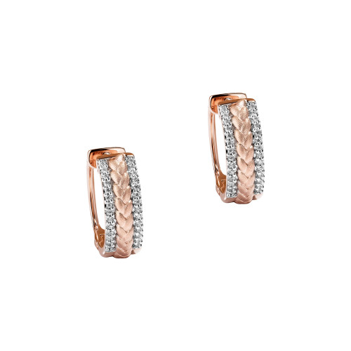 Galactic Royalty Diamonds Hoop Earrings (1/10 ct. t.w.) in 10K Rose Gold