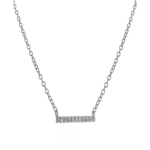 Cubic Zirconia Bar Pendant Necklace, 16" + 2" extender, Created for Macy's