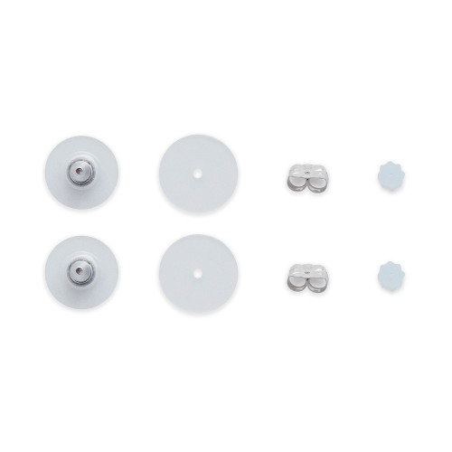 8-Pc. Set Earring Backs in White Plastic & 14k White Gold