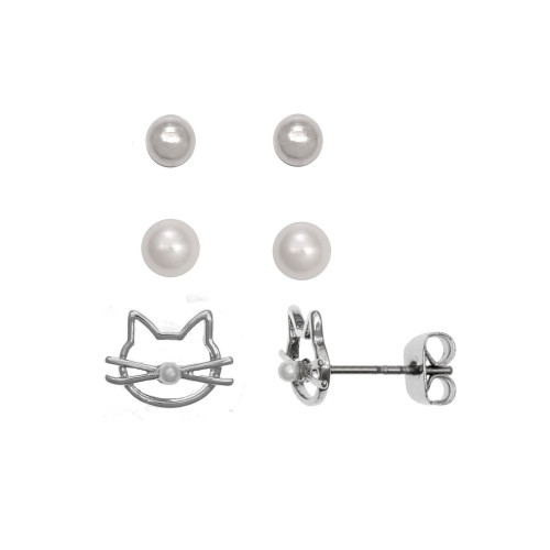 Women's Stud Earrings Set, 3 Piece