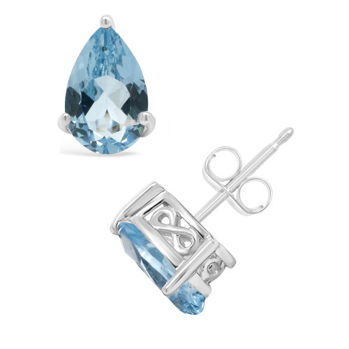 Topaz (2-1/10 ct. t.w.) Stud Earrings in 14K White Gold