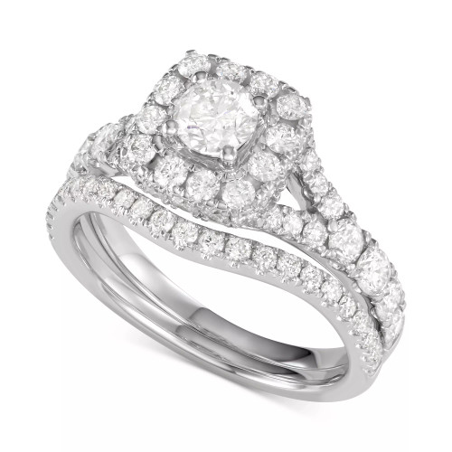 Diamond Halo Bridal Set (2 ct. t.w.) in 14K White, Yellow or Rose Gold