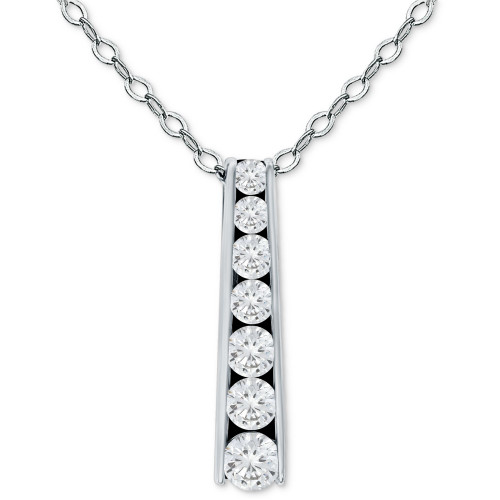 Cubic Zirconia Graduated Journey Pendant Necklace, 16" + 2" extender, Created for Macy's