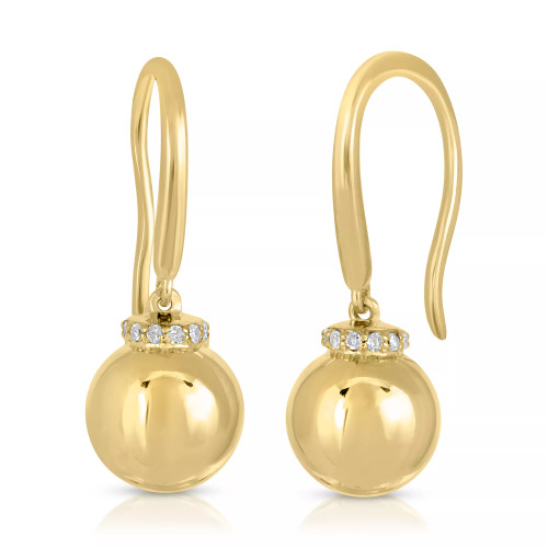 Brilliant Bubbles Diamond (1/10 ct. t.w.) Halo French Wire Earring Designed in Sterling Silver, 14k Yellow Gold over Sterling Silver or 14k Rose Gold over Sterling Silver