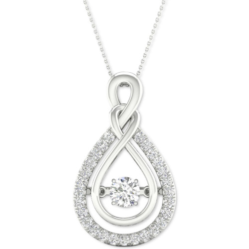 Diamond Teardrop 18" Pendant Necklace (1/3 ct. t.w.) in 10k White Gold