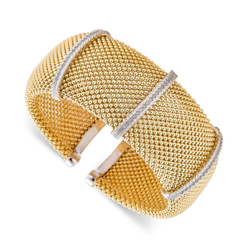 Diamond Cuff Bracelet (1/2 ct. t.w.) in 14k Gold-Plated Sterling Silver