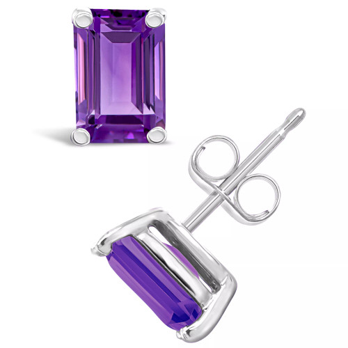 Amethyst (1-1/10 ct. t.w.) Stud Earrings in 14K Yellow Gold or 14K White Gold
