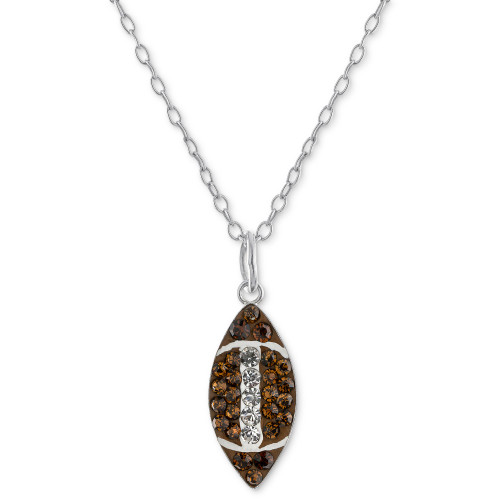 Crystal Football 18" Pendant Necklace in Sterling Silver, Created for Macy's