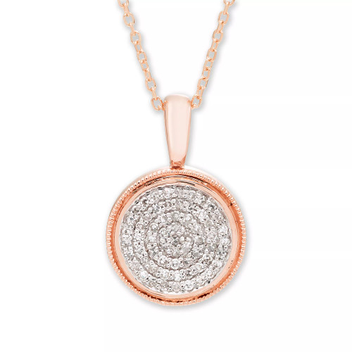 Diamond (1/5 ct. t.w.) Pave Pendant in 14k Yellow or Rose Gold