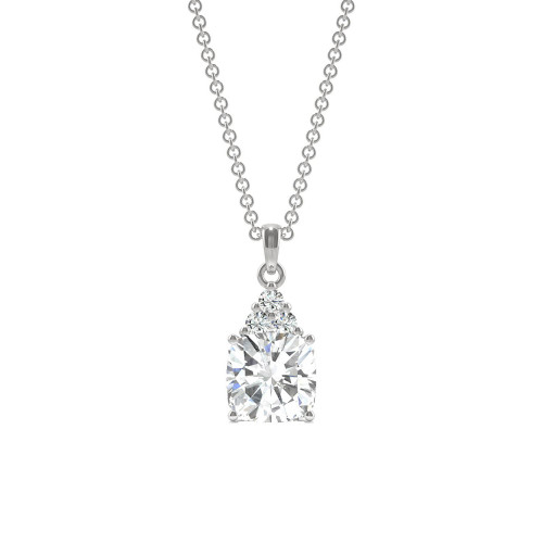 Moissanite Cushion Pendant 1-3/4 ct. t.w. Diamond Equivalent in 14k White Gold