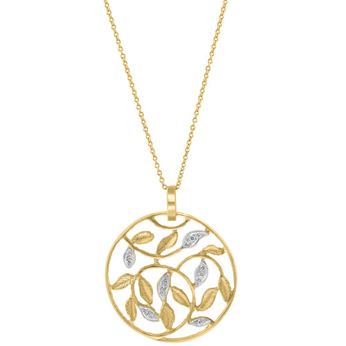 EFFY® Diamond Vine 18" Pendant Necklace (1/6 ct. t.w.) in 14k Gold