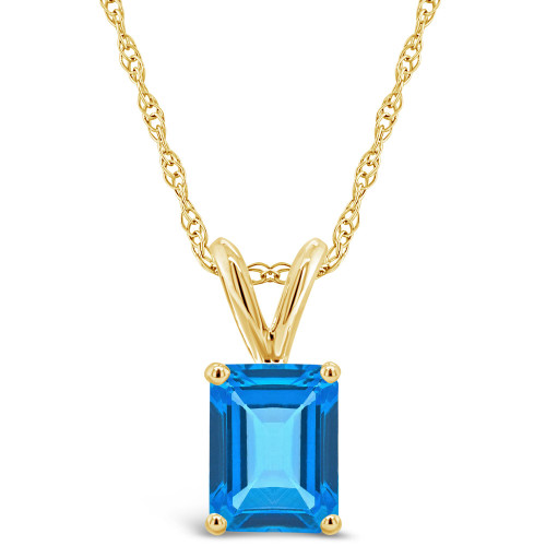 Blue Topaz (2 ct. t.w.) Pendant Necklace in 14K Yellow Gold