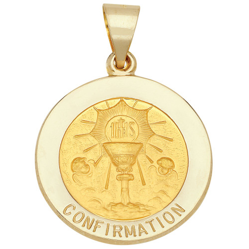 Confirmation Medal Pendant in 14k Yellow Gold