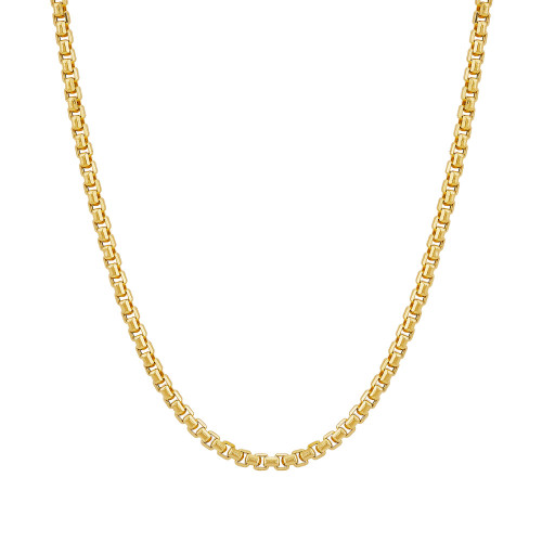 Rounded Box Link 20" Chain Necklace in 10k Gold
