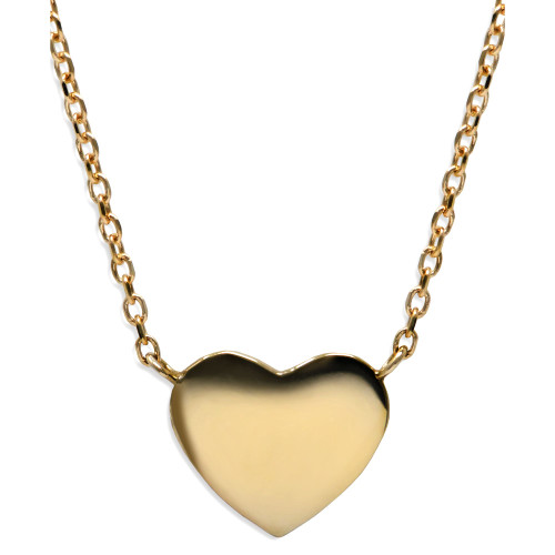 Jac+Jo by Anzie Polished Heart Pendant Necklace in 14k Gold, 16" + 1" extender
