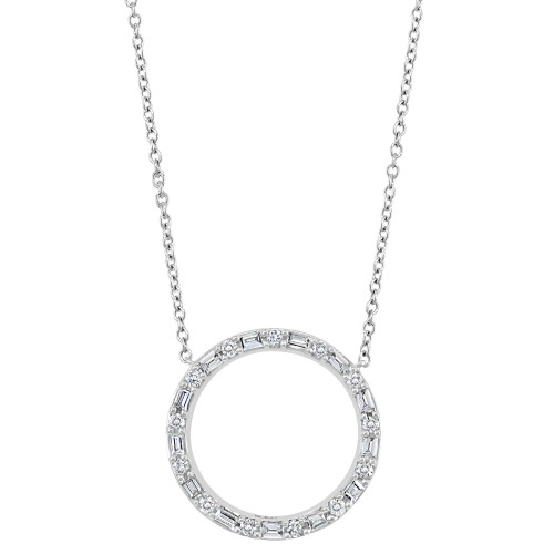 EFFY® Diamond Circle 18" Pendant Necklace (1/2 ct. t.w.) in 14k White Gold