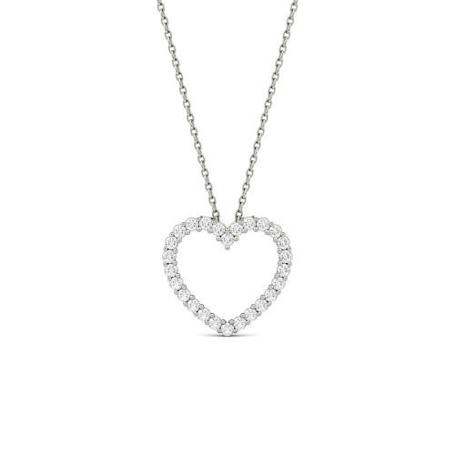 Moissanite Heart Pendant 3/8 ct. t.w. Diamond Equivalent in 14k White Gold