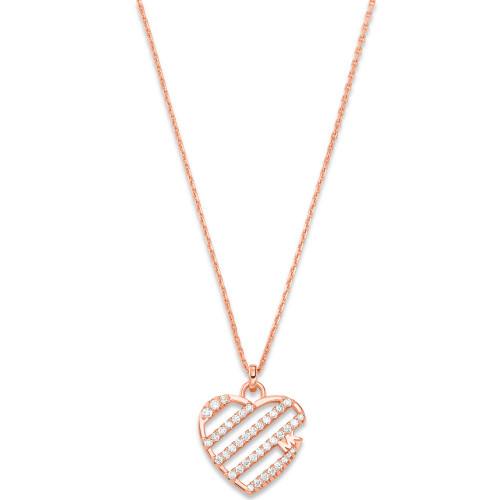 Sterling Silver Open Heart Pendant Necklace Available in Silver 14K Rose-Gold Plated or 14K Gold Plated