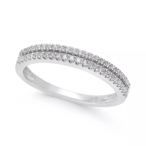 Diamond Double Row Band in (1/4 ct. t.w.) in 14k Gold, White Gold or Rose Gold