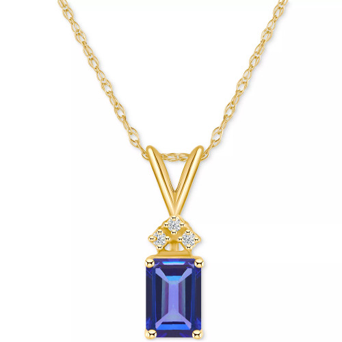 Tanzanite (1 ct. t.w.) & Diamond Accent 18" Pendant Necklace in 14k Gold