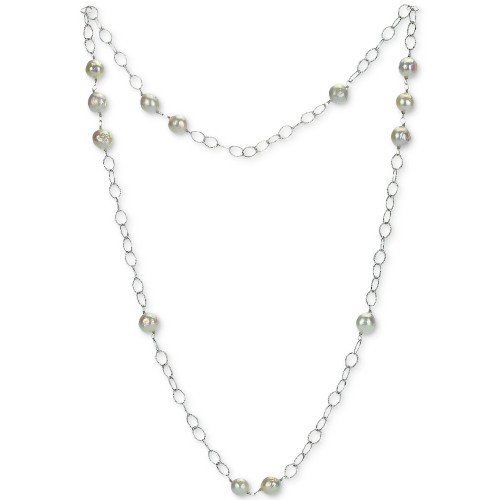 Cultured Freshwater Pearl (8-9mm) 28" Statement Necklace in Sterling Silver