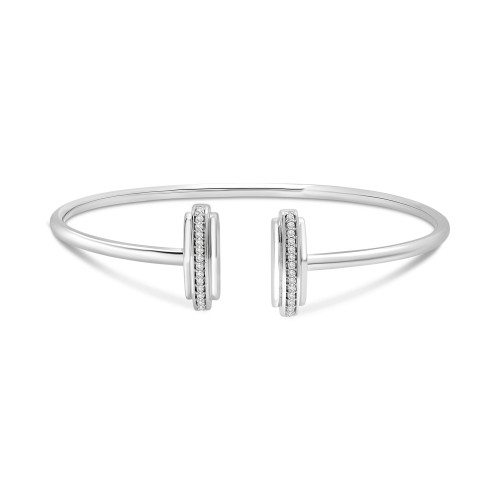 Diamond Bar Flex Bangle Bracelet (1/6 ct. t.w.) in Sterling Silver