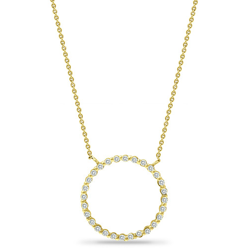 Cubic Zirconia Open Circle Pendant Necklace in 18k Gold-Plated Sterling Silver, 16" + 2" extender, Created for Macy's