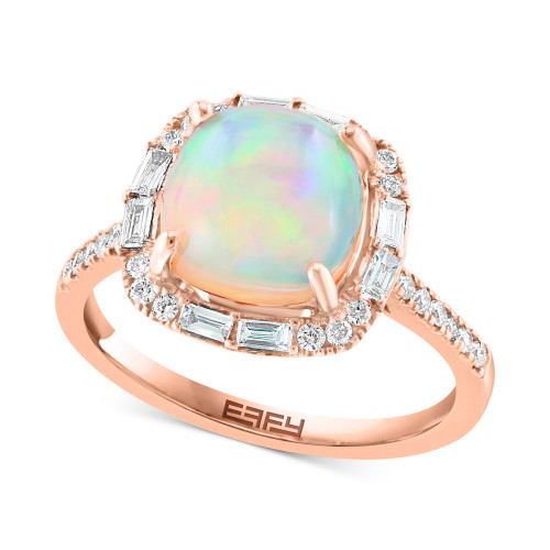 EFFY® Ethiopian Opal (2-1/3 ct. t.w.) & Diamond (3/8 ct. t.w.) Ring in 14k Rose Gold