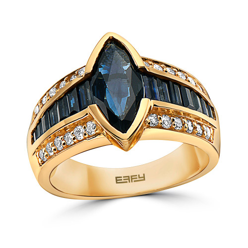 EFFY® Sapphire (2-5/8 ct. t.w.) & Diamond (1/3 ct. t.w.) Ring in 14k Gold