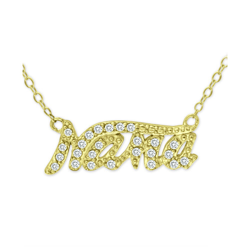 Cubic Zirconia "Nana" Pendant Necklace in 18k Gold-Plated Sterling Silver, 16" + 2" extender, Created for Macy's