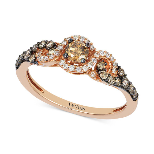Diamond Three-Stone Ring in 14k Rose Gold (1/2 ct. t.w.)