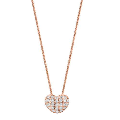 Diamond Heart Pendant Necklace (3/8 ct. t.w.) in 14K Rose Gold