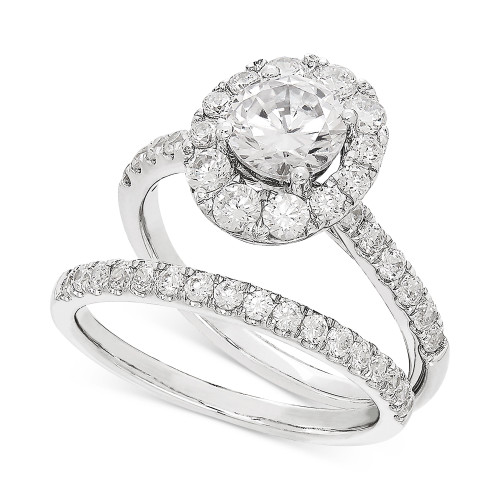 IGI Certified Lab Grown Diamond Halo Bridal Set (2 ct. t.w.) in 14k White Gold