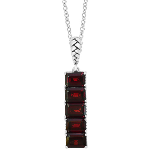 EFFY® Rhodolite Garnet Vertical Bar 18" Pendant Necklace (6-1/5 ct. t.w.) in Sterling Silver