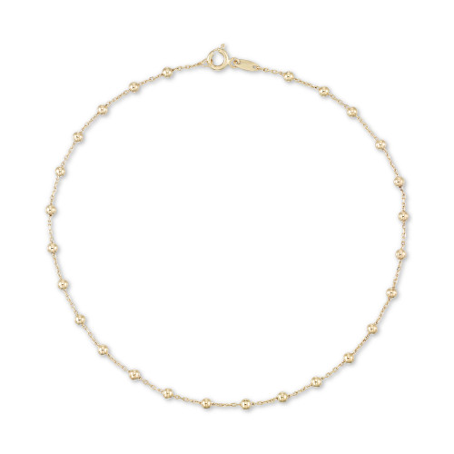 Beaded Ankle Bracelet in 10k Gold